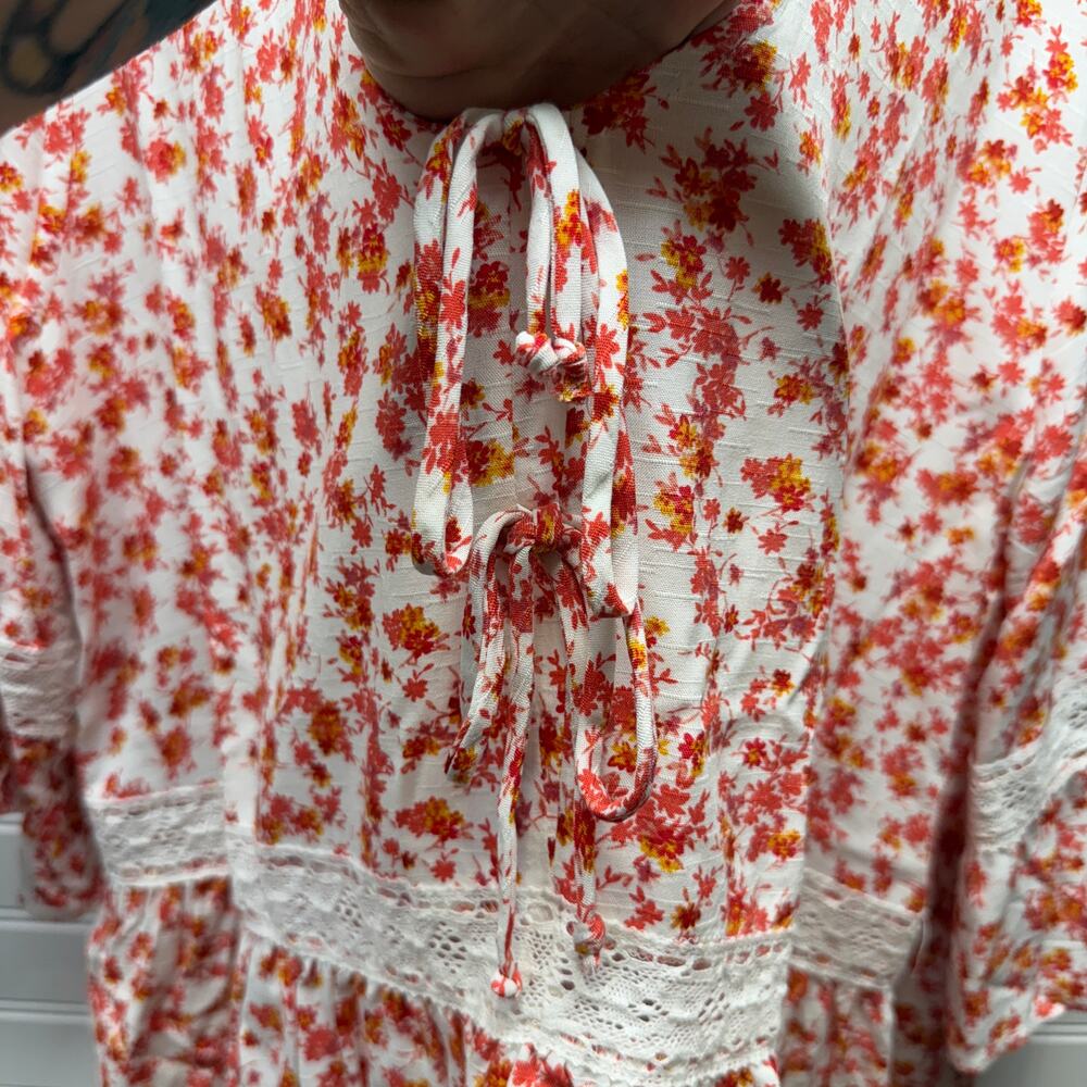 Maurice’s Floral Boho Deep V-neck Faux Tie Front Blouse/Top Size XXL - Picture 4 of 11